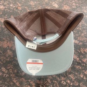 Patagonia blue and brown hat with tags
